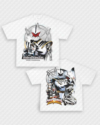 WHITE DINO RANGER V2 TEE - [DS] - VIP - GAME CHANGERS - GAME CHANGERS GRAPHIC TEE