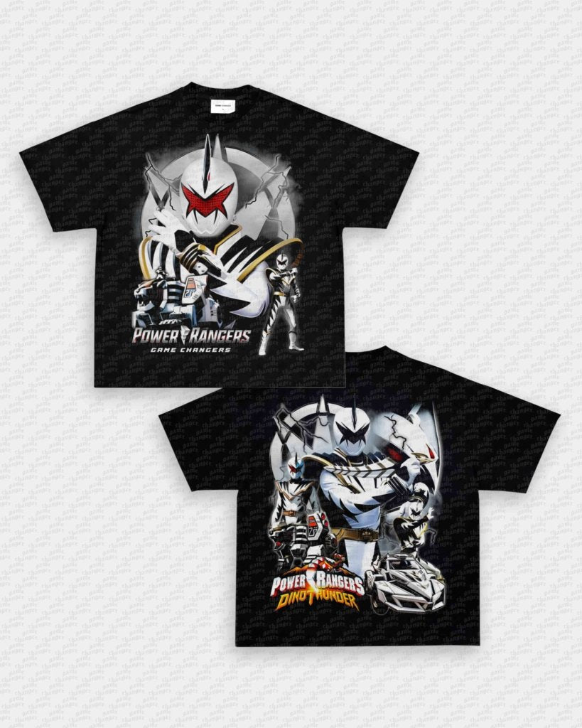 WHITE DINO RANGER V2 TEE - [DS] - VIP - GAME CHANGERS - GAME CHANGERS GRAPHIC TEE